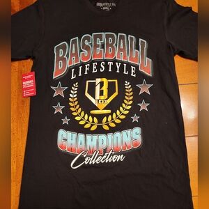 Baseball Lifestyle 101 Black T-Shirt